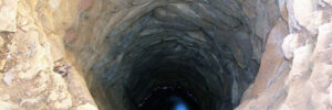 A downward view into a well